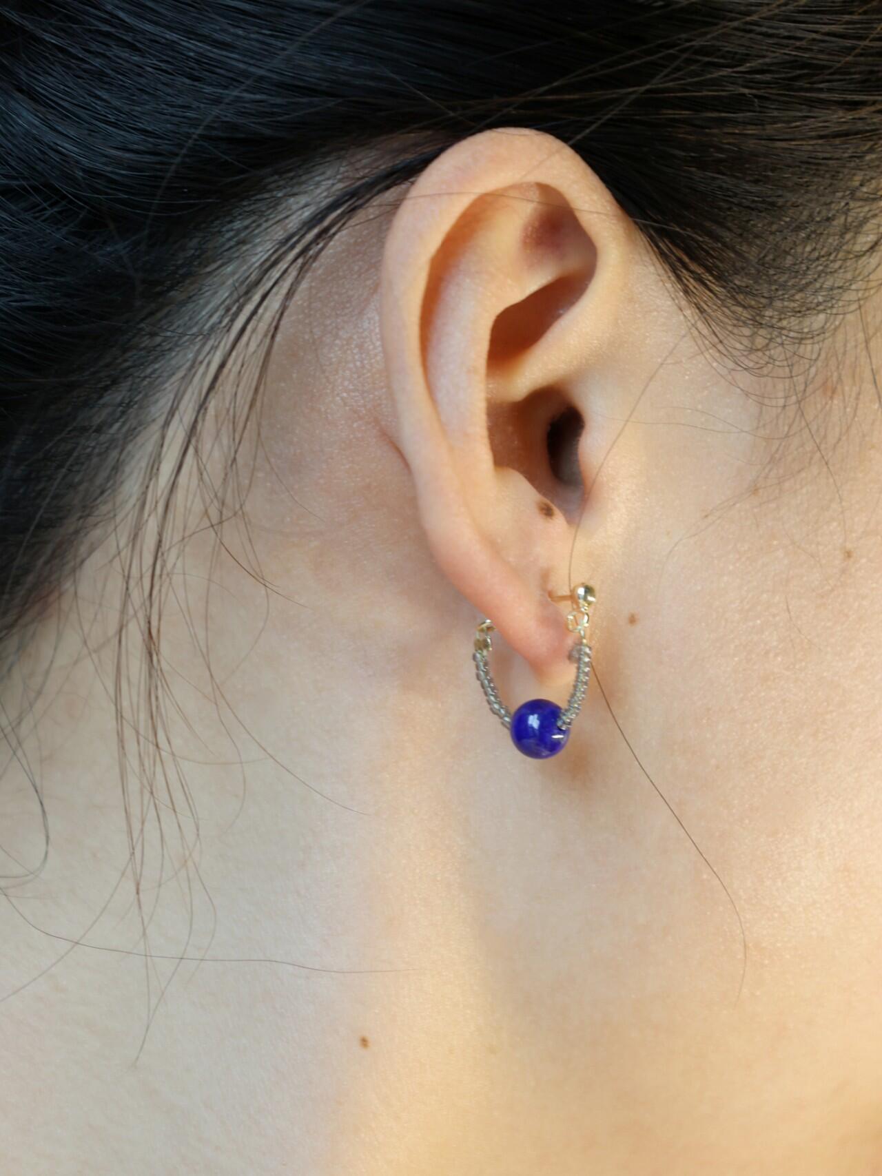 Blues Moment Asymmetric Earrings,Lumivault.