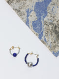 Blues Moment Asymmetric Earrings,Lumivault.