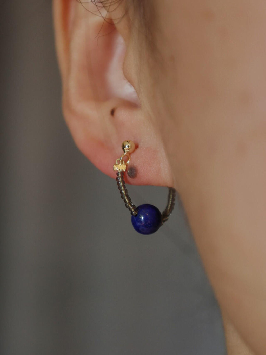 Blues Moment Asymmetric Earrings,Lumivault.