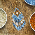 Bohemian Wind Royal MIYUKI Beaded Earrings,Blue Short / Hooks,Lumivault.