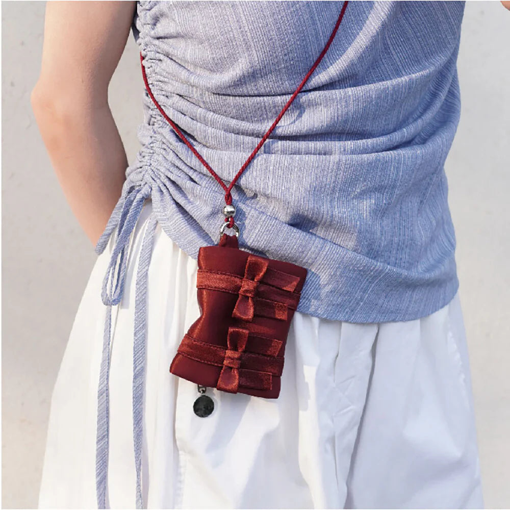 Bow Lanyard Mini Card Holder,Lumivault.
