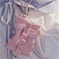 Bow Lanyard Mini Card Holder,Pink,Lumivault.