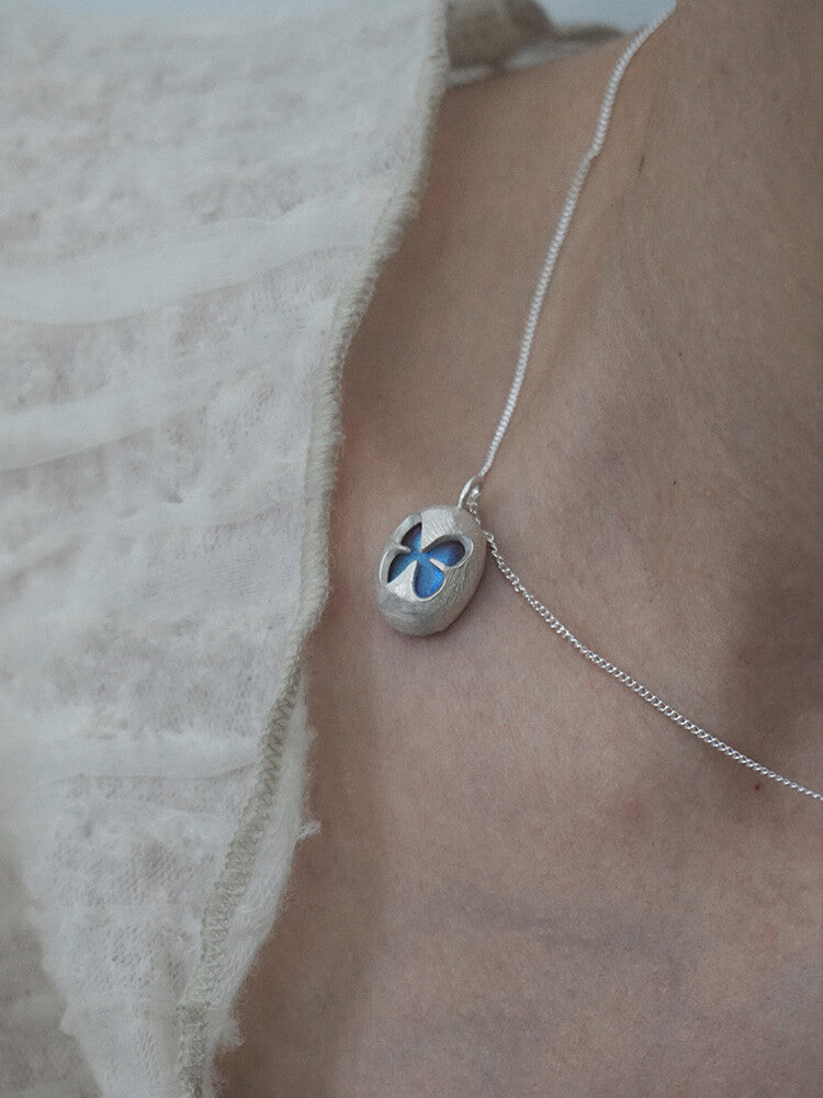 Butterfly Labradorite Silver Necklace,Lumivault.