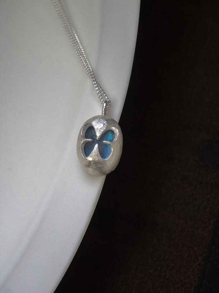 Butterfly Labradorite Silver Necklace,Lumivault.