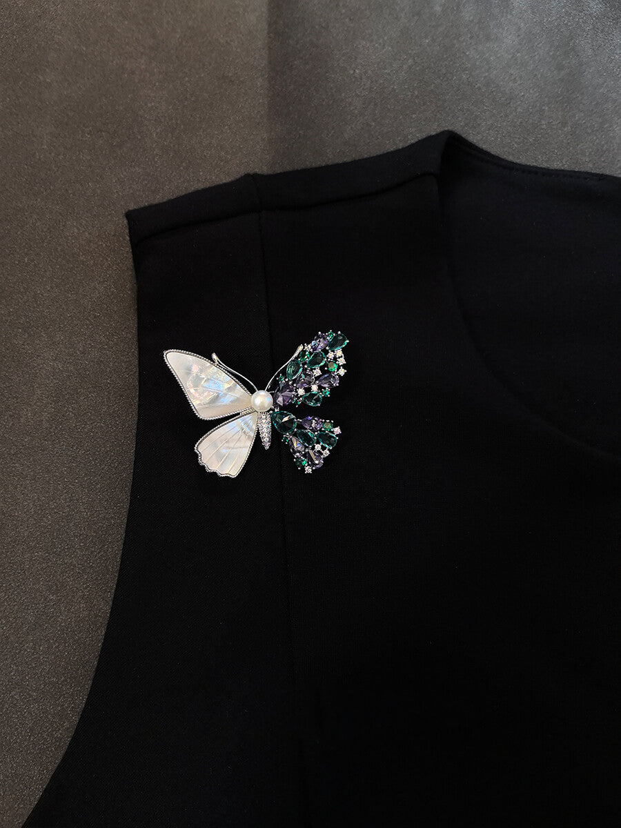 Butterfly Pearl Brooch,Lumivault.