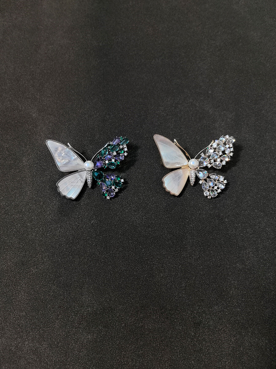 Butterfly Pearl Brooch,Lumivault.