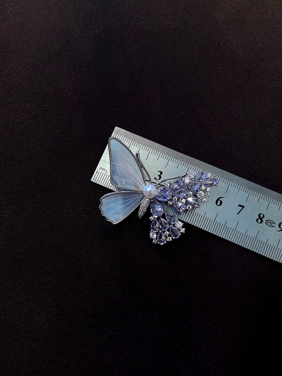 Butterfly Pearl Brooch,Lumivault.