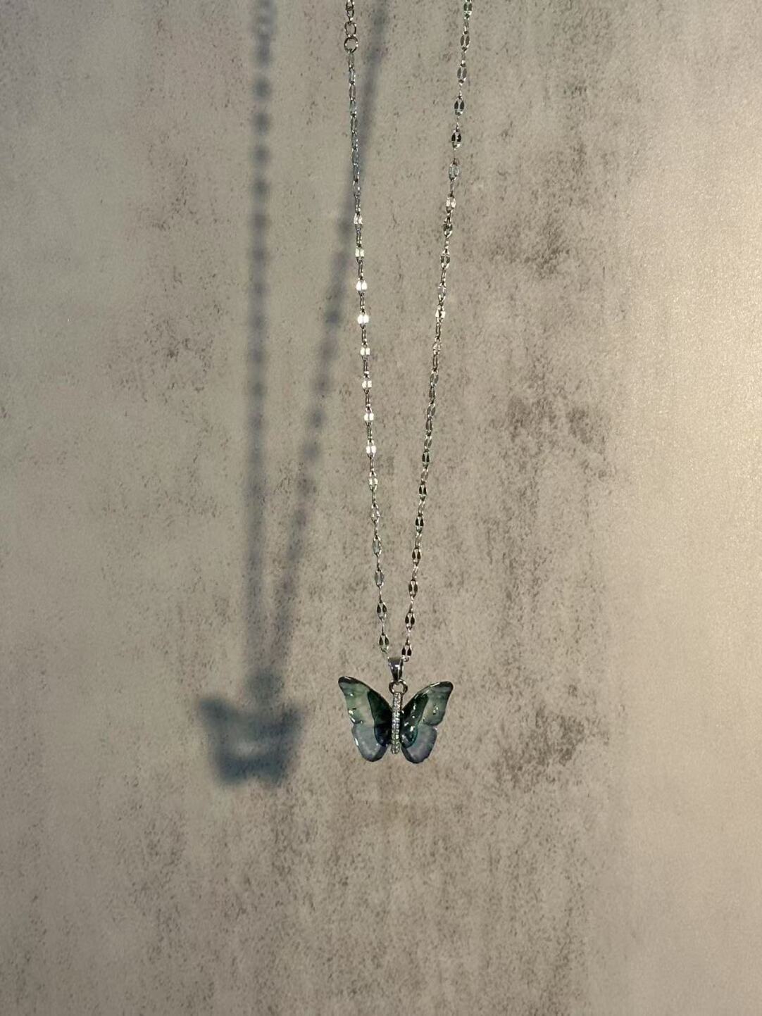 Butterfly Shadow Necklace,Lumivault.