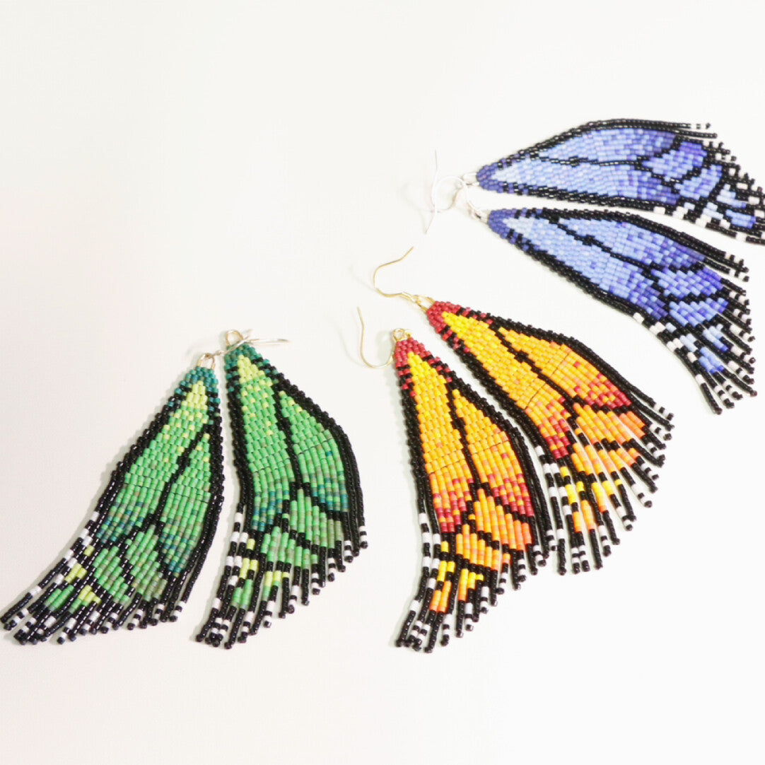 Butterfly Wing MIUYUKI Beaded Earrings,Lumivault.