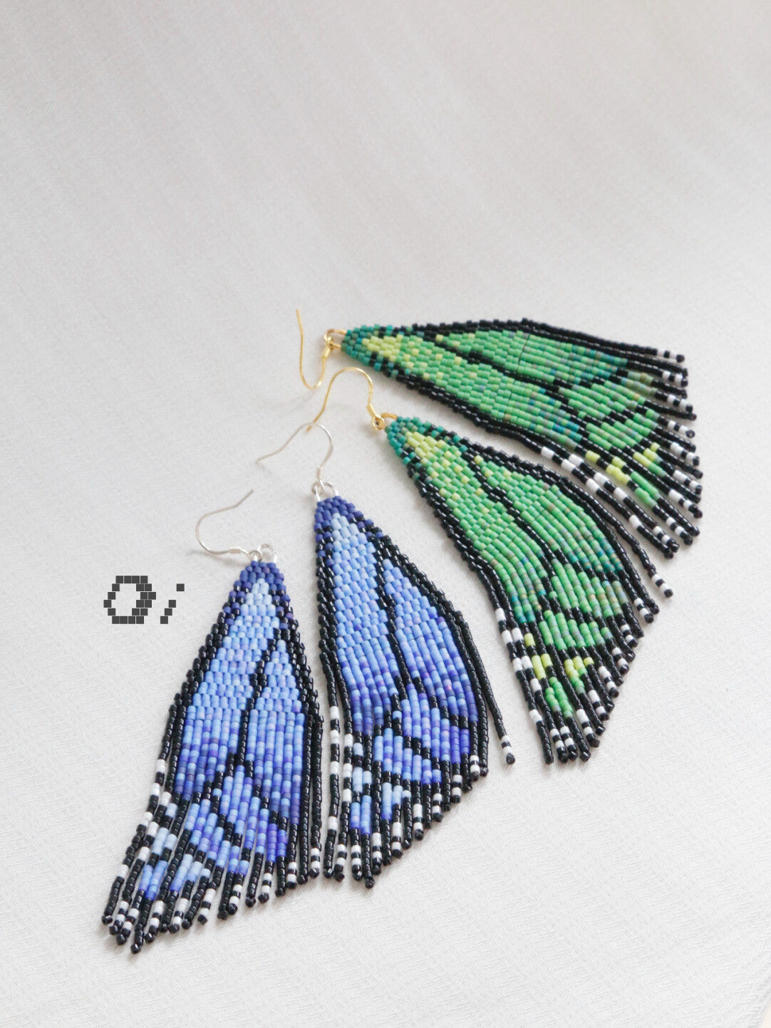 Butterfly Wing MIUYUKI Beaded Earrings,Lumivault.