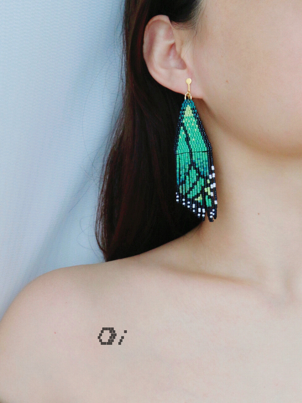 Butterfly Wing MIUYUKI Beaded Earrings,Lumivault.
