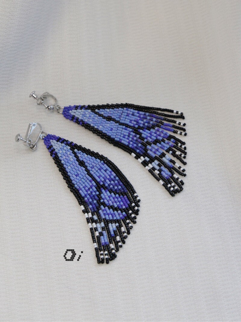 Butterfly Wing MIUYUKI Beaded Earrings,Lumivault.