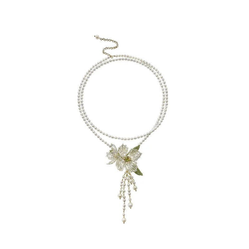 Camellia Tassel Luxury Necklace,Lumivault.