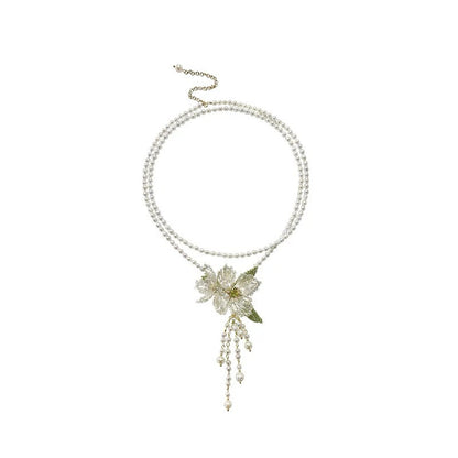Camellia Tassel Luxury Necklace - Lumivault