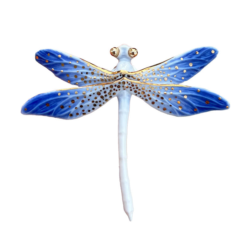 Ceramic Dragonfly Brooch,B,Lumivault.