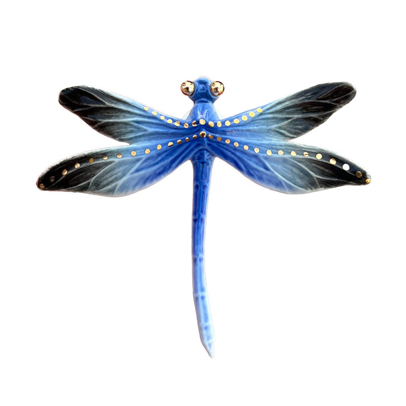 Ceramic Dragonfly Brooch,F,Lumivault.