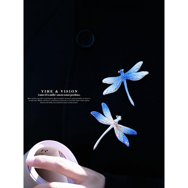 Ceramic Dragonfly Brooch,Lumivault.
