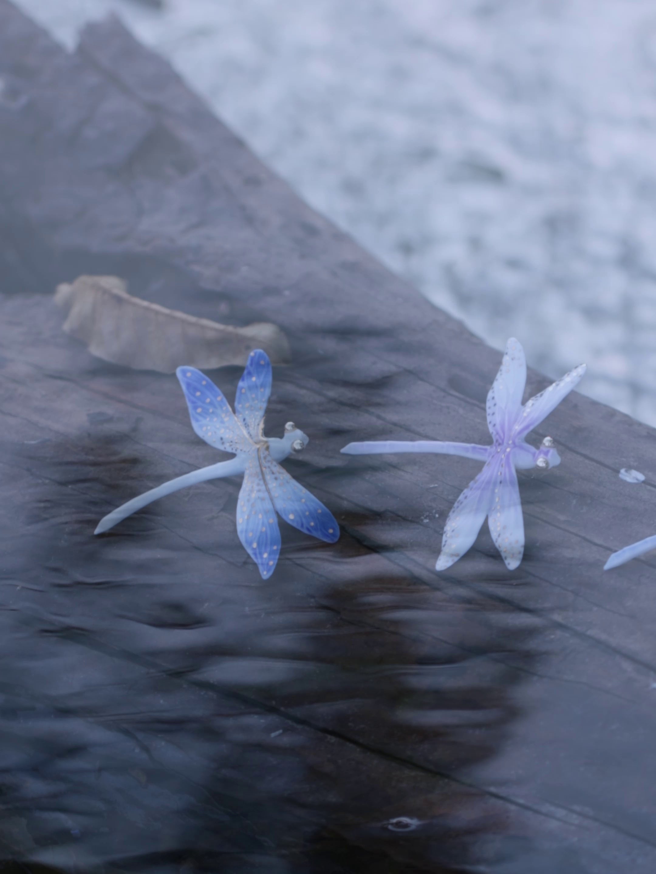Ceramic Dragonfly Brooch,Lumivault.