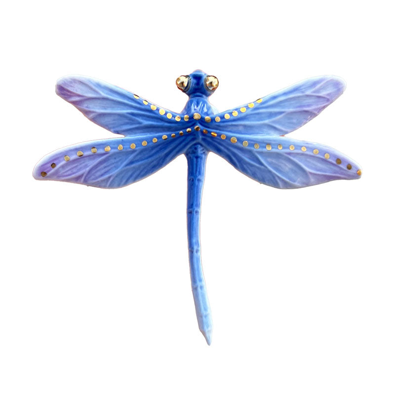 Ceramic Dragonfly Brooch,E,Lumivault.