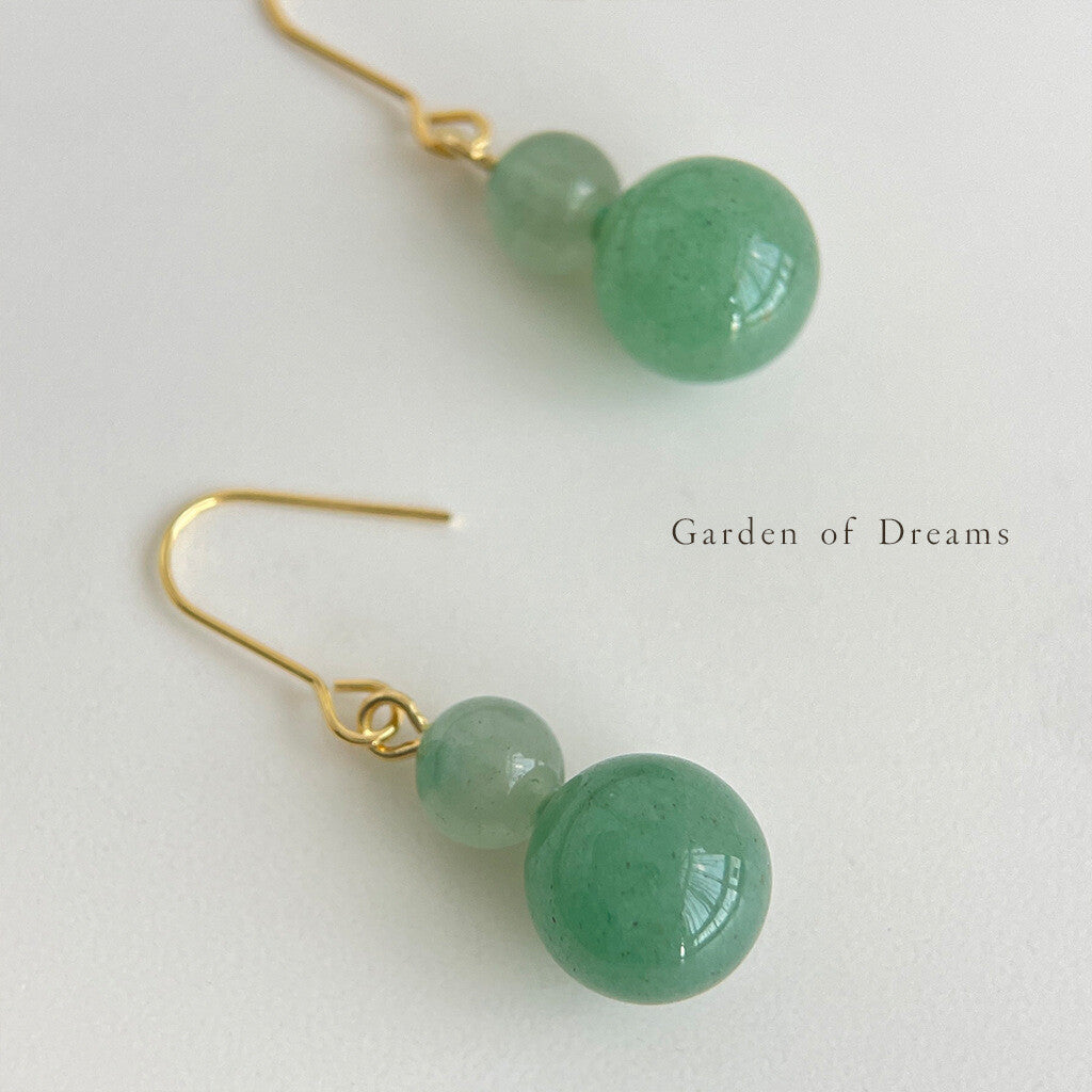 Chinoiserie Gourd Aventurine Earrings,Lumivault.