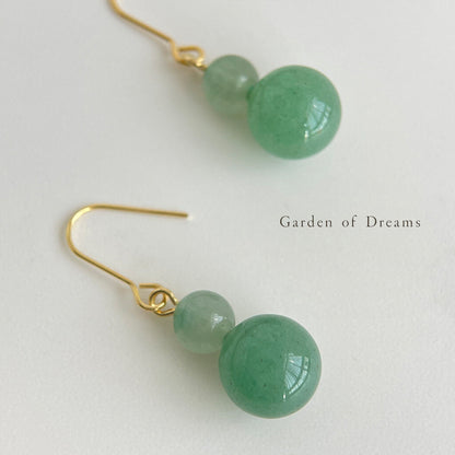 Chinoiserie Gourd Aventurine Earrings - Lumivault