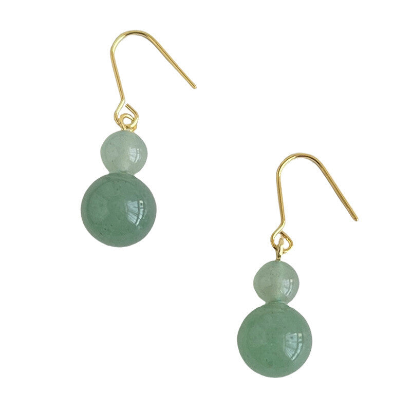 Chinoiserie Gourd Aventurine Earrings,Lumivault.