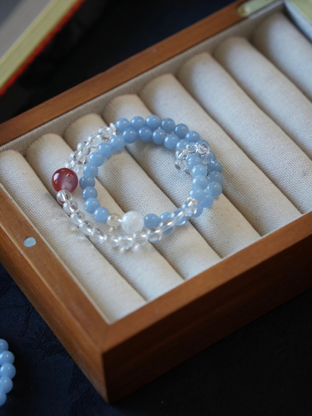 Chinoiserie Berry Mist Beaded Bracelet,Dual / 14-15cm,Lumivault.