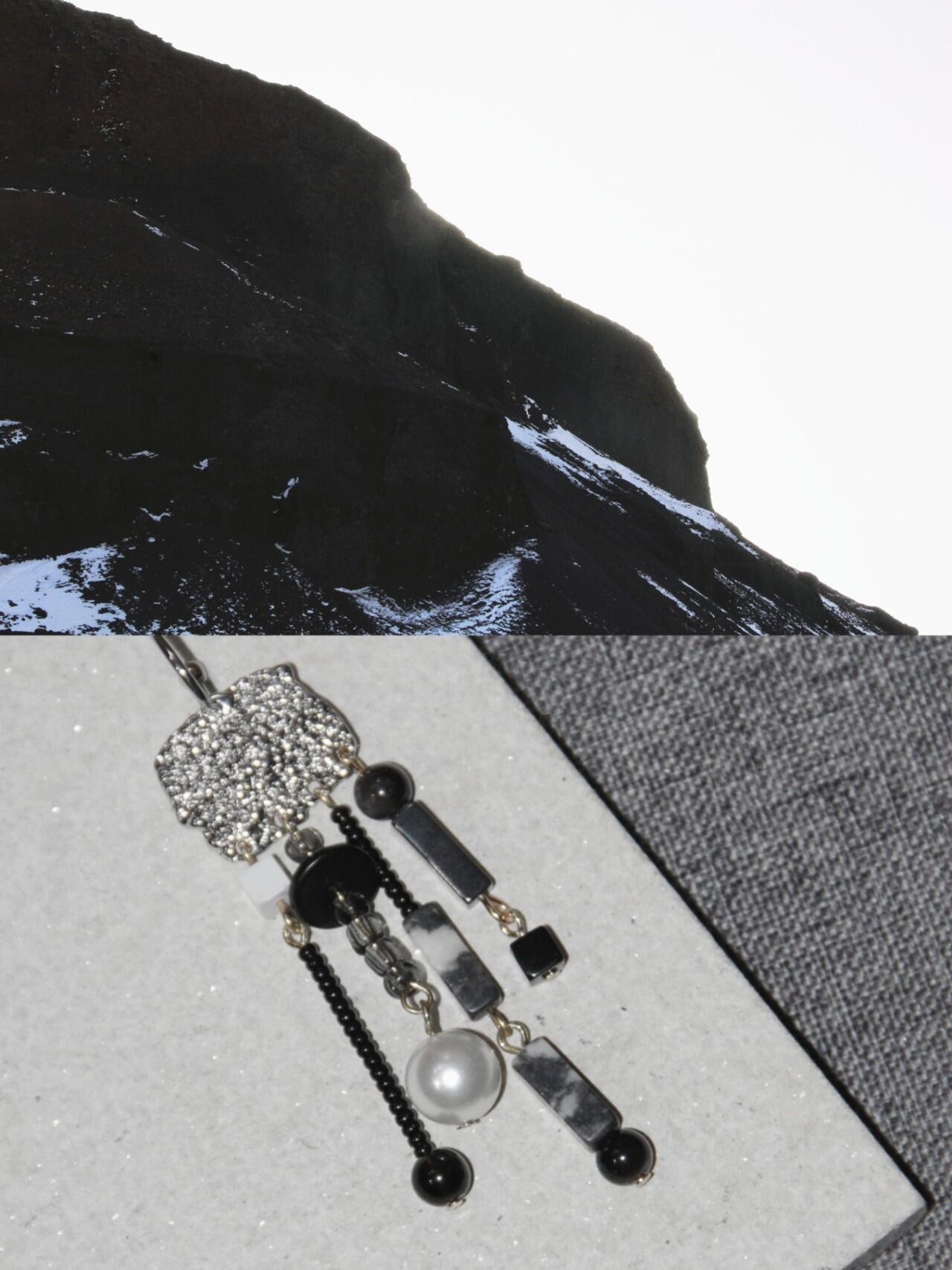 Chinoiserie Black & White Sweet Fairy Tassel Earrings,Lumivault.
