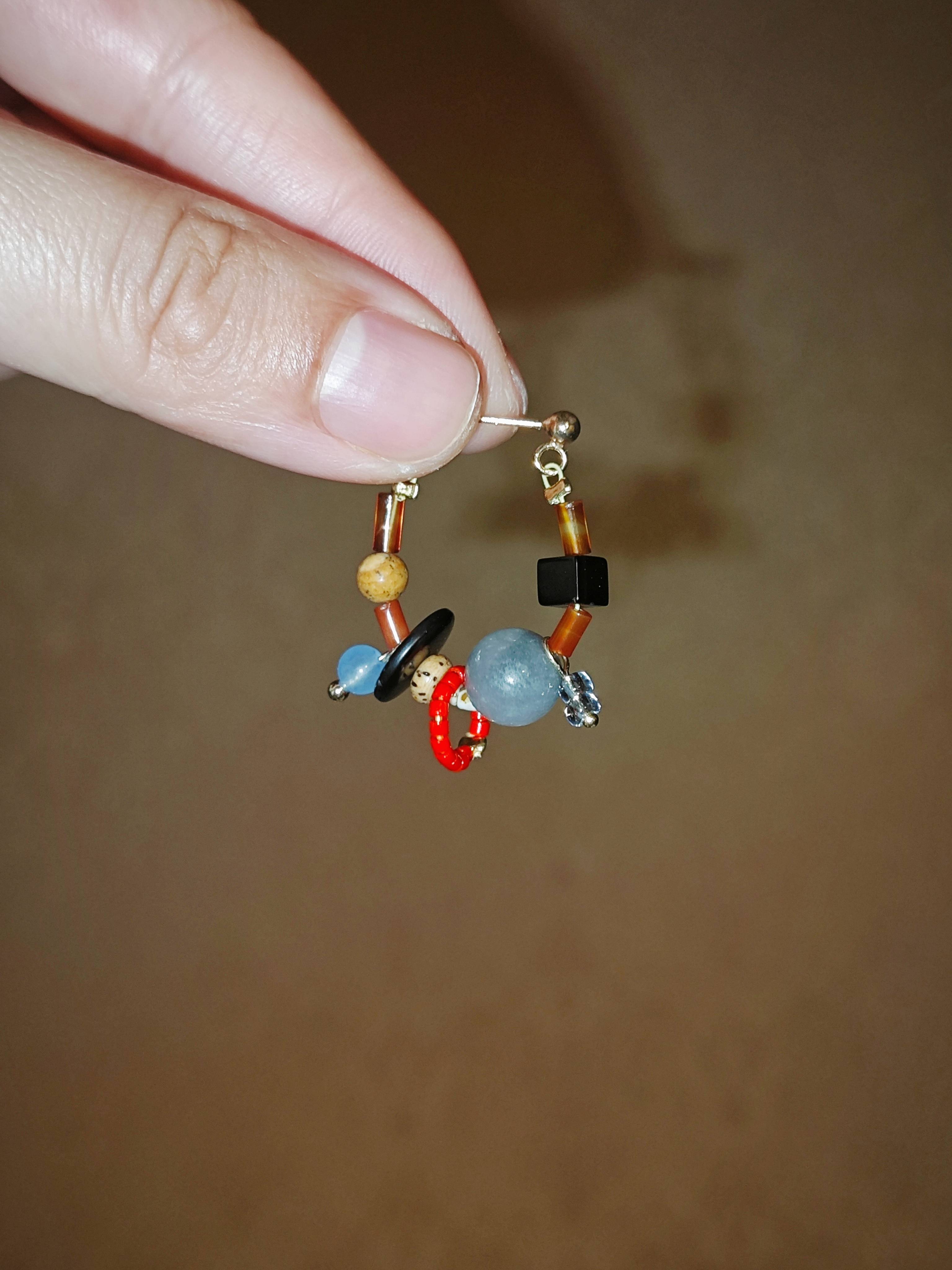 Chinoiserie Contrast Color Earrings,Lumivault.