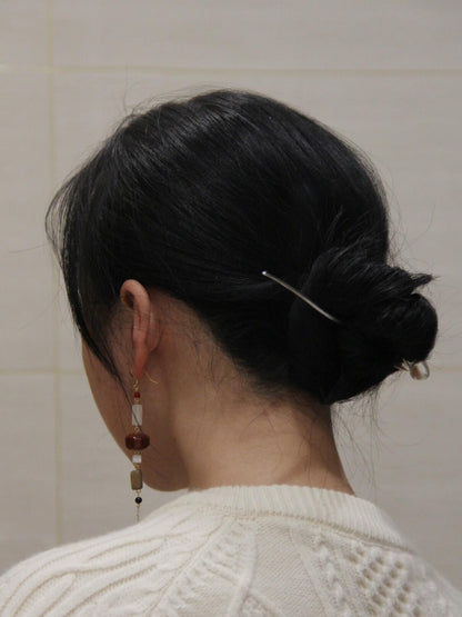 Chinoiserie Cultural Relics White & Red Long Earrings - Lumivault