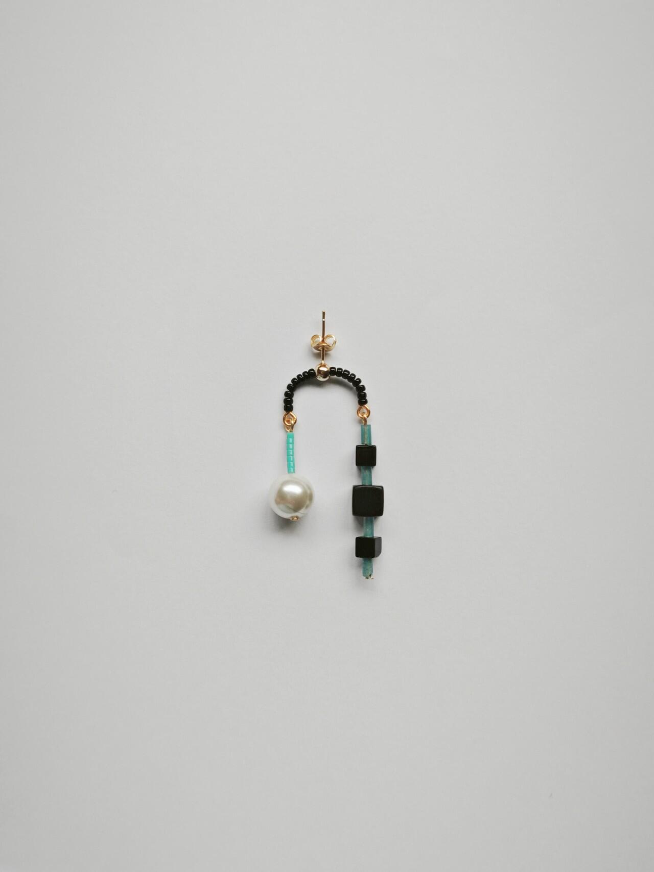 Chinoiserie Ebony Black Onyx Blue Natural Stone Earrings,Lumivault.