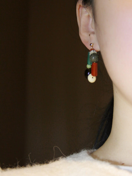 Chinoiserie Festive Geometric Earrings - Lumivault