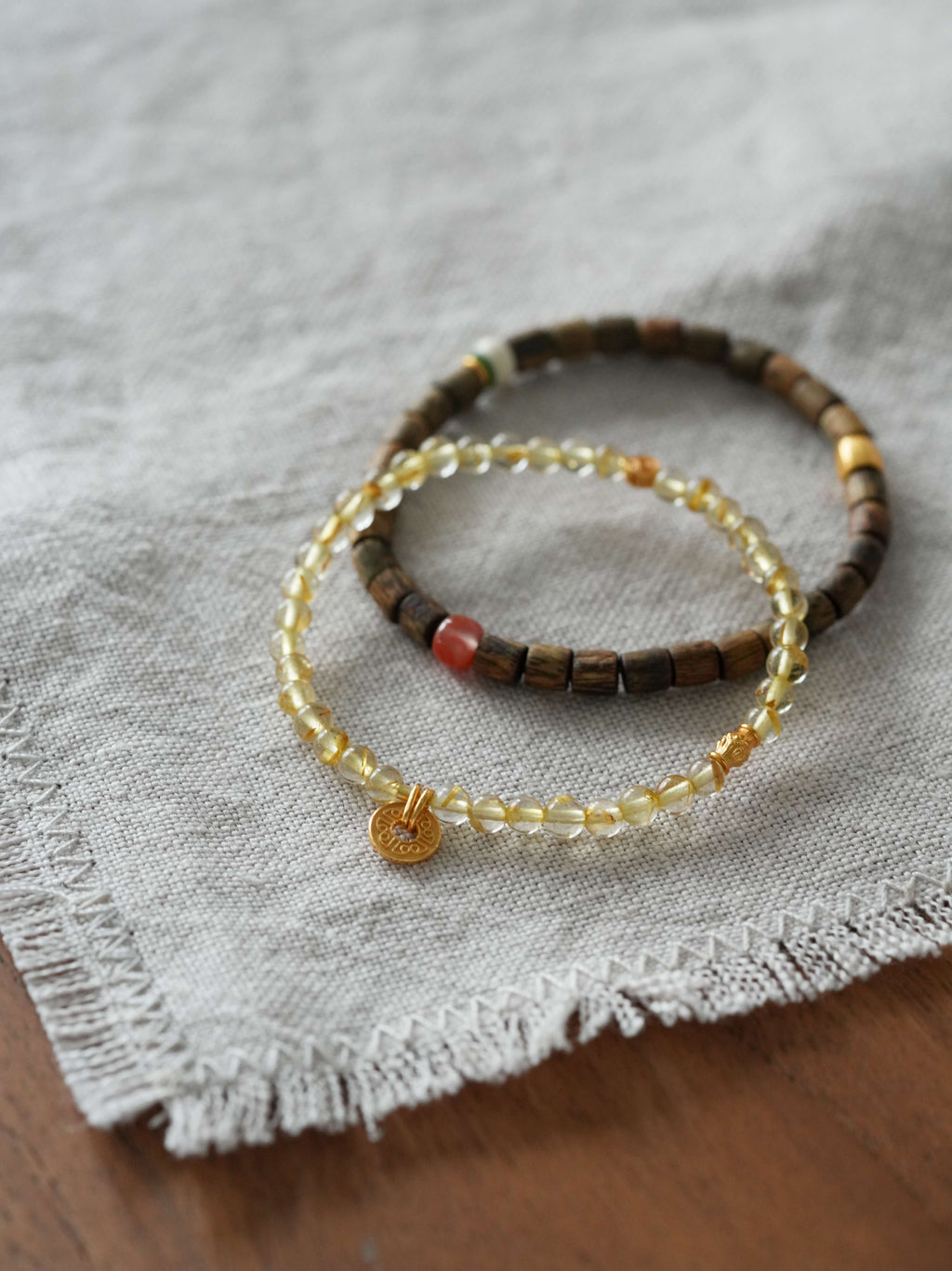 Chinoiserie Golden Rutilated Quartz Bracelet,Lumivault.