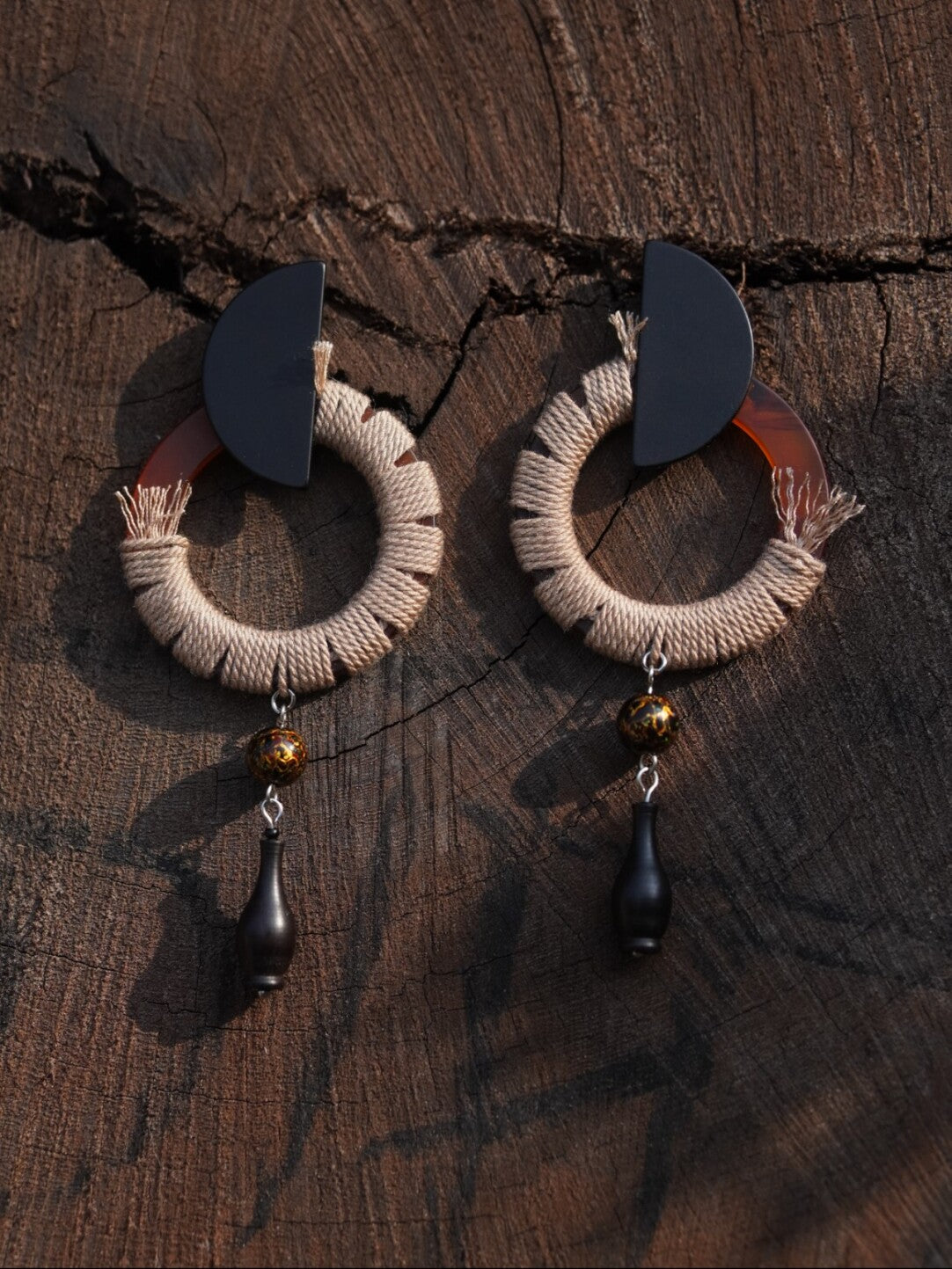 Chinoiserie Lacquer Bailey's Vase Earrings,Lumivault.