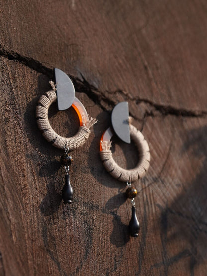 Chinoiserie Lacquer Bailey's Vase Earrings - Lumivault