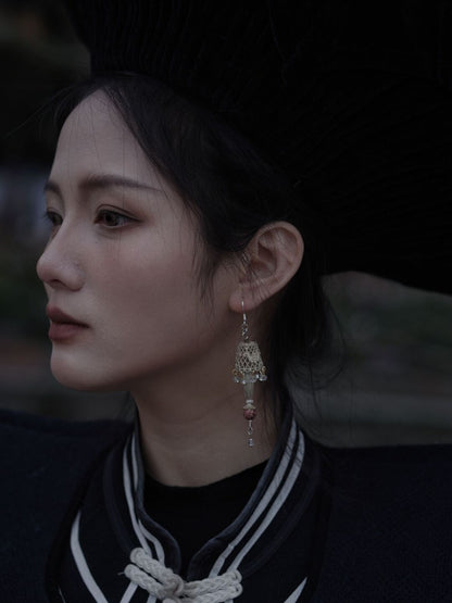 Chinoiserie Lampshade Lacquer Earrings - Lumivault