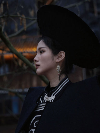 Chinoiserie Lampshade Lacquer Earrings - Lumivault