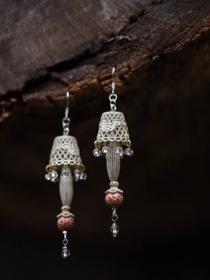 Chinoiserie Lampshade Lacquer Earrings - Lumivault