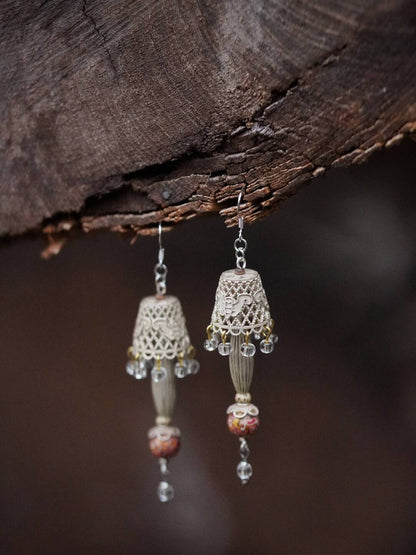 Chinoiserie Lampshade Lacquer Earrings - Lumivault