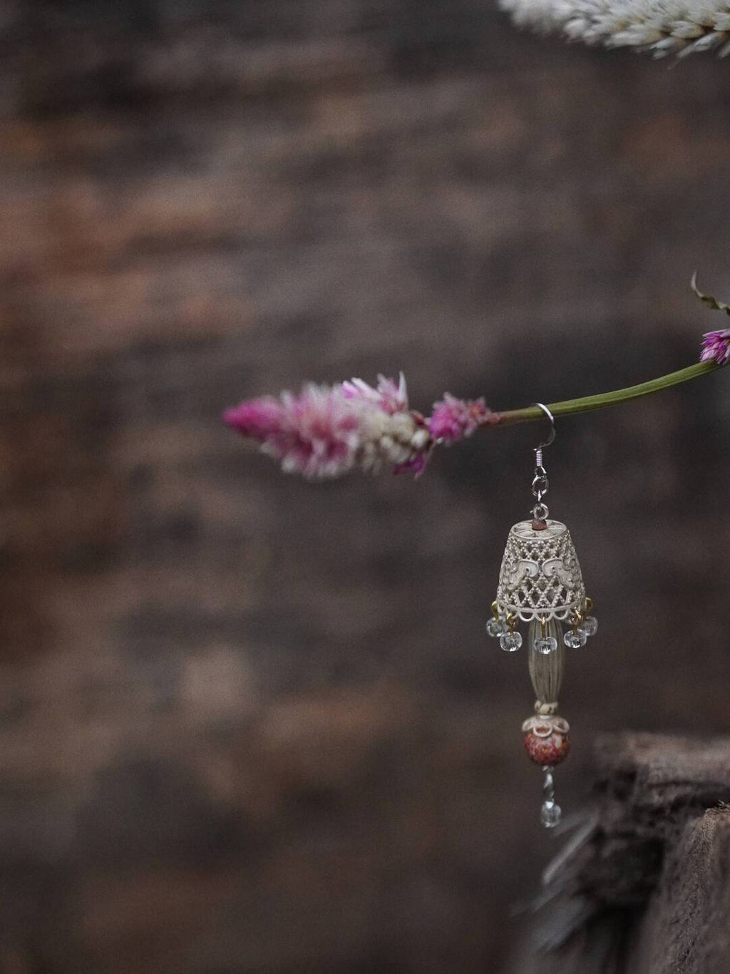 Chinoiserie Lampshade Lacquer Earrings,Lumivault.