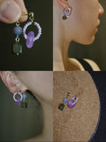 Chinoiserie Lilac Beaded Earrings,Lumivault.