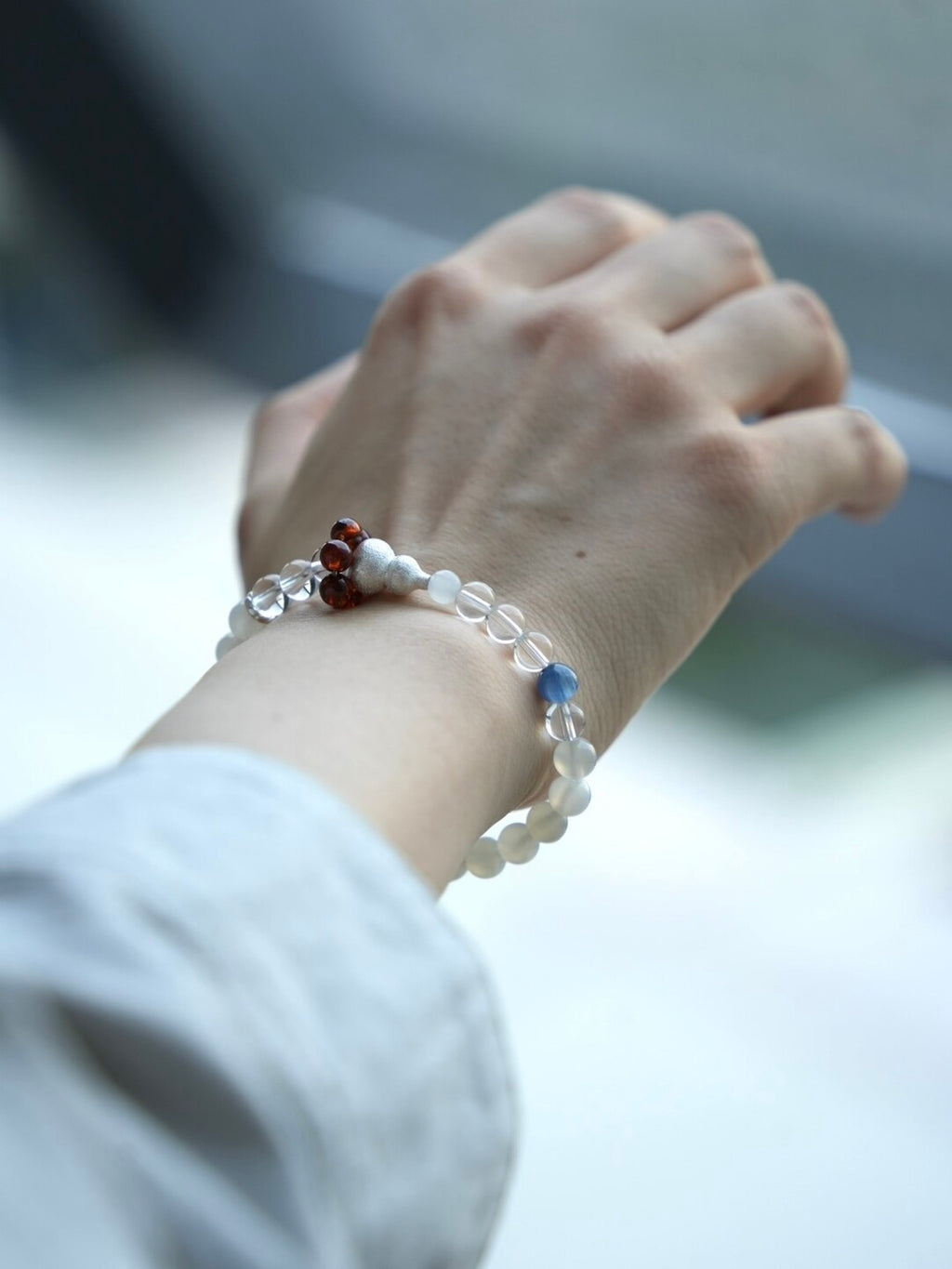 Chinoiserie Moonlight Beaded Bracelet,Lumivault.
