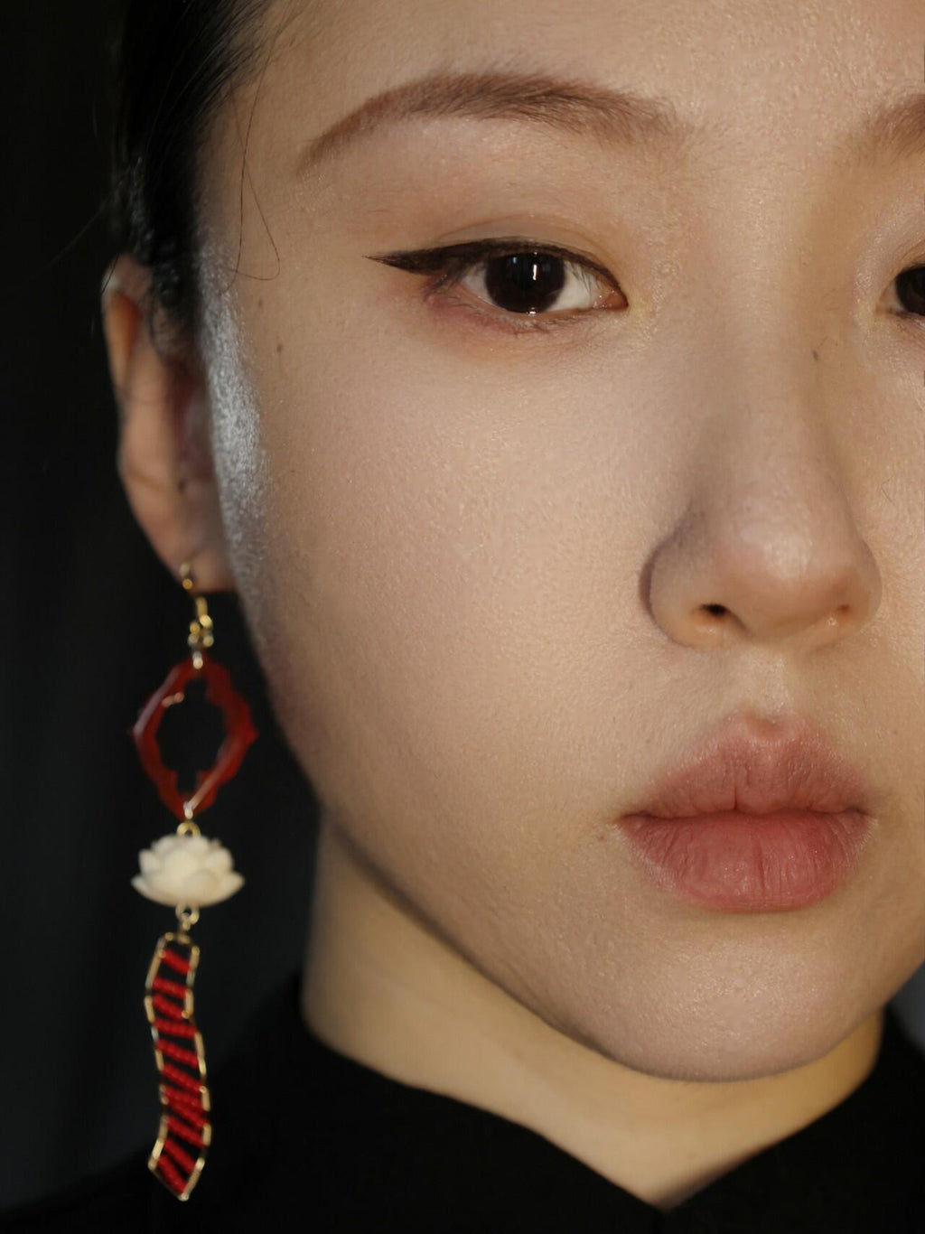 Chinoiserie Nezha Lotus Earrings,Lumivault.