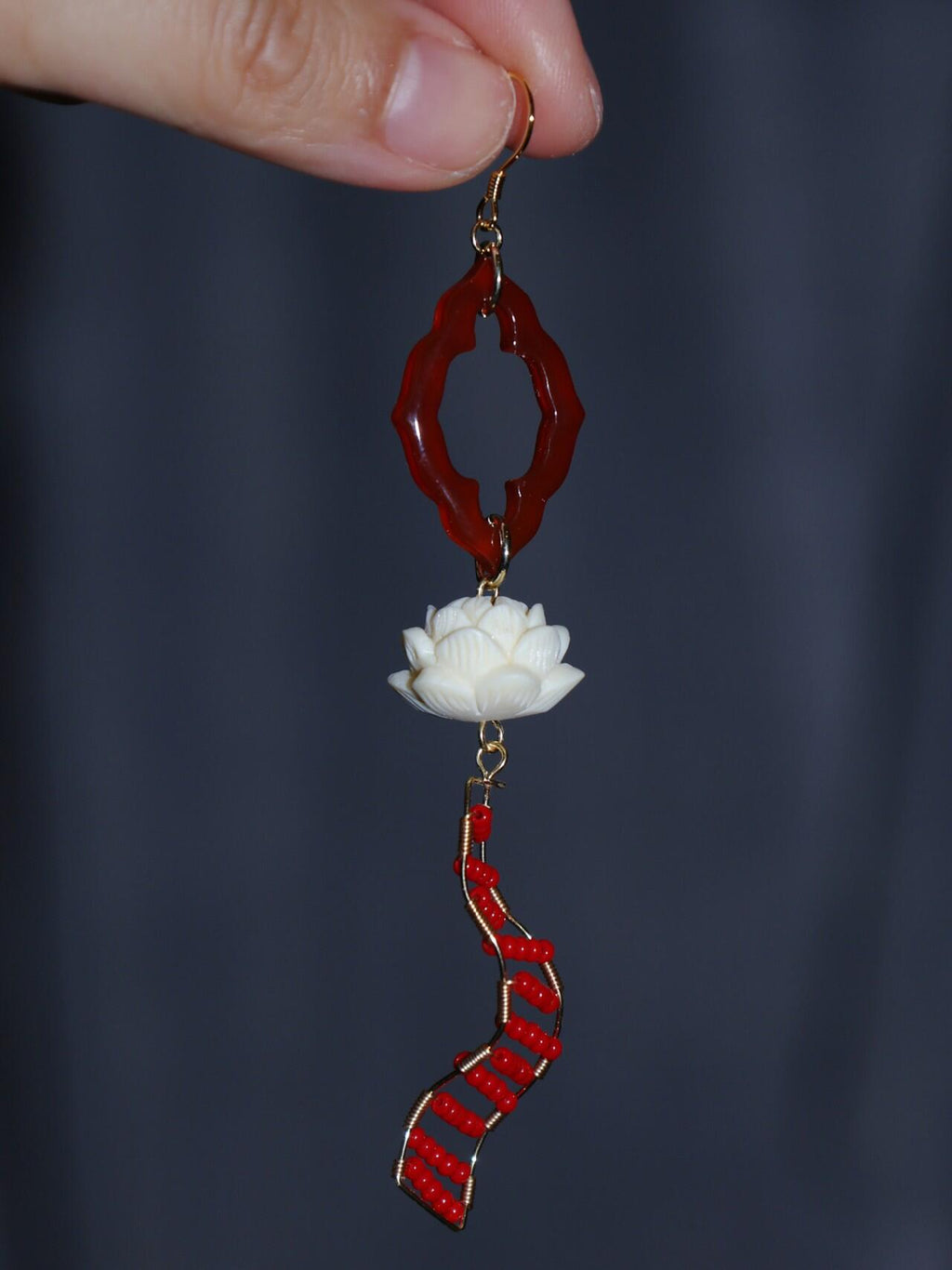 Chinoiserie Nezha Lotus Earrings,Lumivault.