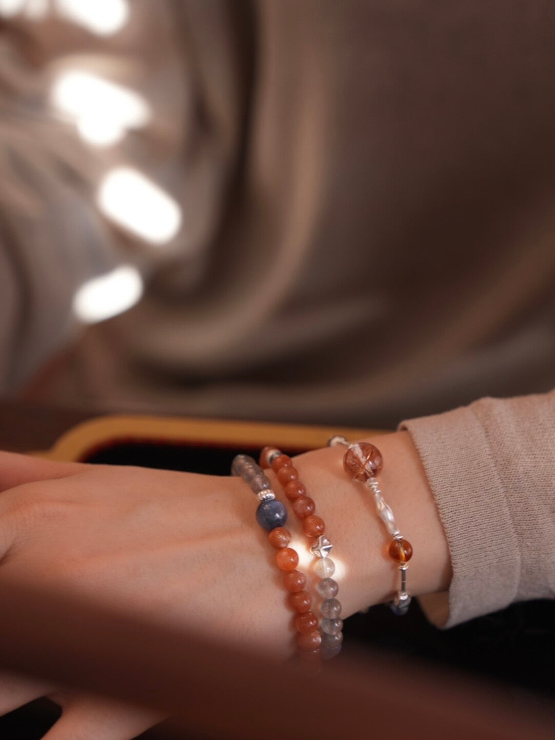Chinoiserie Orange Sea Salt Bracelet,Lumivault.