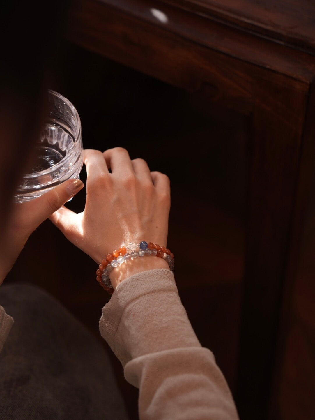 Chinoiserie Orange Sea Salt Bracelet,Lumivault.