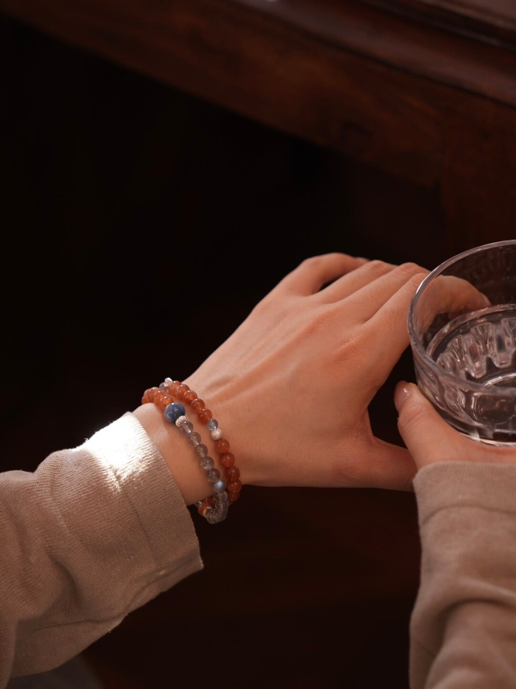 Chinoiserie Orange Sea Salt Bracelet,Lumivault.