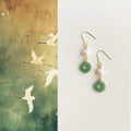 Chinoiserie Peace Buckle Pearl Earrings,Lumivault.
