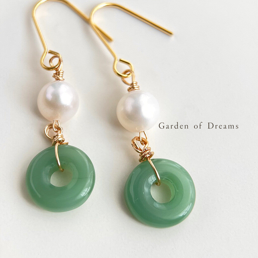 Chinoiserie Peace Buckle Pearl Earrings,Lumivault.