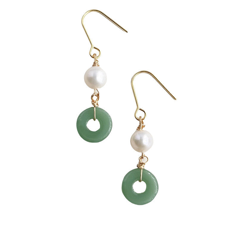 Chinoiserie Peace Buckle Pearl Earrings,Lumivault.